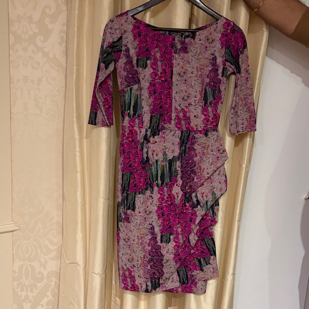 Chiara Boni Pink and Black Asymmetrical Dress